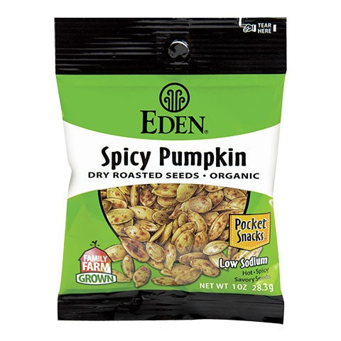 Eden Foods - Spicy Pumpkin Seeds Pocket Snacks - 1oz.